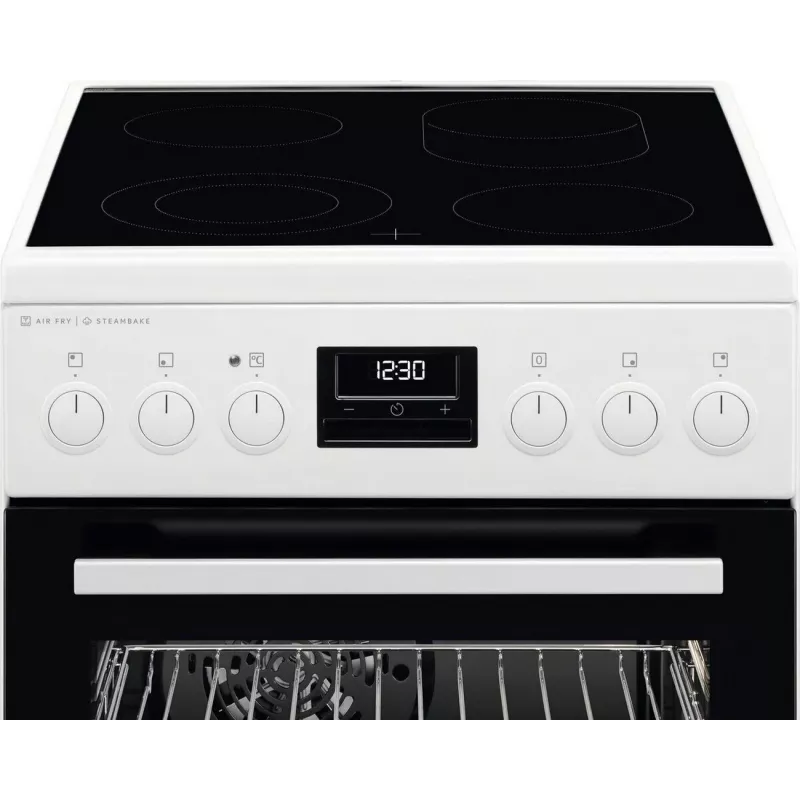 AEG CCB56491BW Cocina eléctrica independiente con placa vitrocerámica, horno de convección de 73L y horno convencional de 39L, blanco