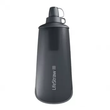 LifeStraw Peak Squeeze Filter Bottle, 1 L, gris oscuro