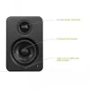 Kanto Audio YU2MB-CG Altavoces activos de 3 vías con DAC USB y AUX de 3,5 mm - Negro mate (incl. cable de alimentación tipo C y G)