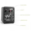 Kanto Audio YU2MB-CG Altavoces activos de 3 vías con DAC USB y AUX de 3,5 mm - Negro mate (incl. cable de alimentación tipo C y G)