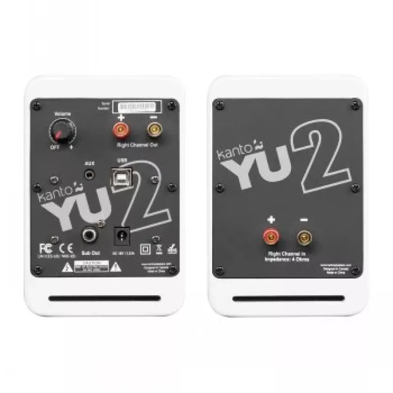 KANTO AUDIO YU2MW-CG Altavoces activos de estantería con DAC USB y AUX de 3,5 mm - Blanco mate (incl. cable de alimentación tipo C y G)
