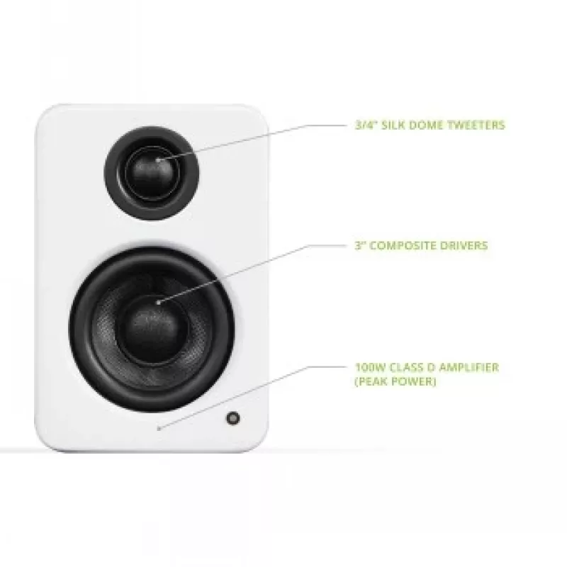 KANTO AUDIO YU2MW-CG Altavoces activos de estantería con DAC USB y AUX de 3,5 mm - Blanco mate (incl. cable de alimentación tipo C y G)