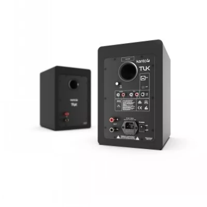 KANTO AUDIO TUKMB-FG Altavoces activos premium con salida de auriculares, DAC USB, previo de fono integrado, Bluetooth, negro mate (incl. cable de alimentación tipo F y G)