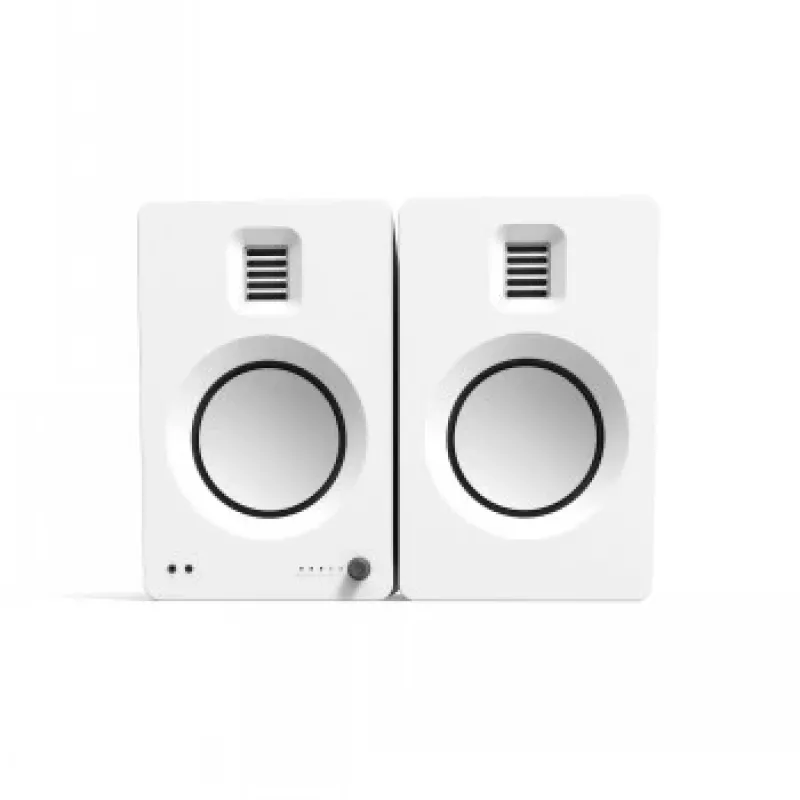 KANTO AUDIO TUKMW-FG Altavoces activos premium con salida de auriculares, DAC USB, previo de fono integrado, Bluetooth, blanco mate (incl. cable de alimentación tipo F y G)