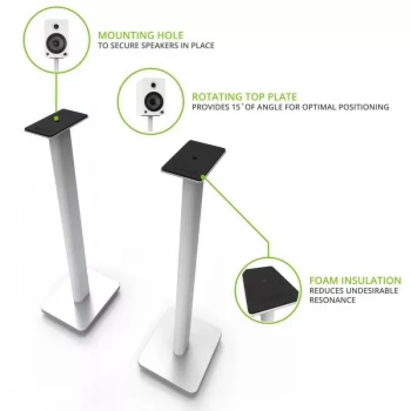 Kanto Audio 26 Soportes universales para altavoces de estantería - Blanco (par)