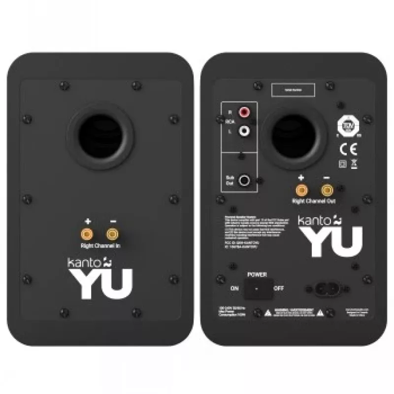 KANTO AUDIO YU-CG Altavoces activos de estantería con Bluetooth y entrada RCA - Negro vinilo (incl. cable de alimentación tipo C y G)