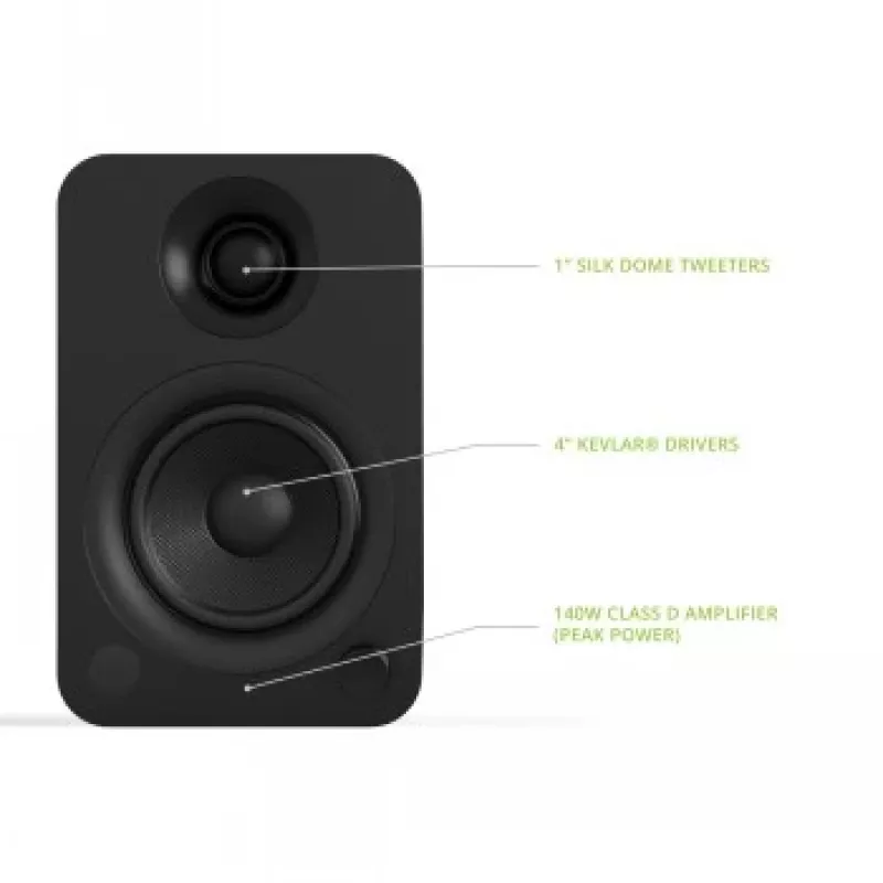KANTO AUDIO YU-CG Altavoces activos de estantería con Bluetooth y entrada RCA - Negro vinilo (incl. cable de alimentación tipo C y G)