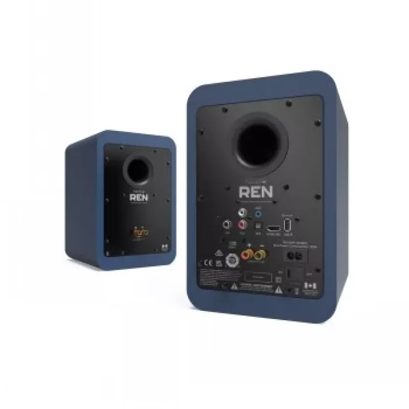 KANTO AUDIO altavoces de estantería activos 200W con HDMI ARC, USB-C y Bluetooth 5.3 - azul mate, par (incl. cable de alimentación Type-C)