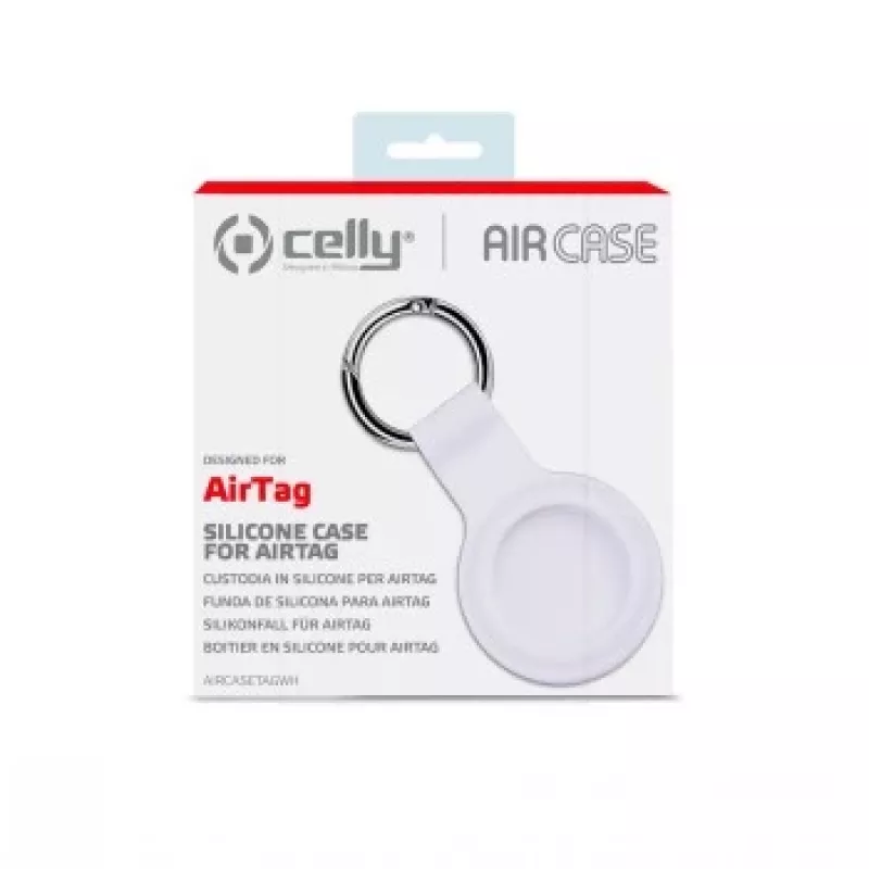 CELLY AIRCASETAG - funda de silicona para AirTag - blanco