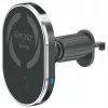 CELLY soporte para coche MagSafe con carga inalámbrica - carga rápida Qi 15W, soporte para rejilla de ventilación, giro 360°, negro