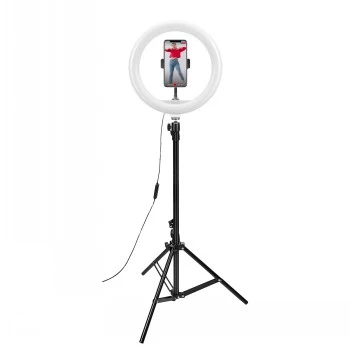CELLY Ring Professional trípode con luz - 160 cm, panel LED anular de 10