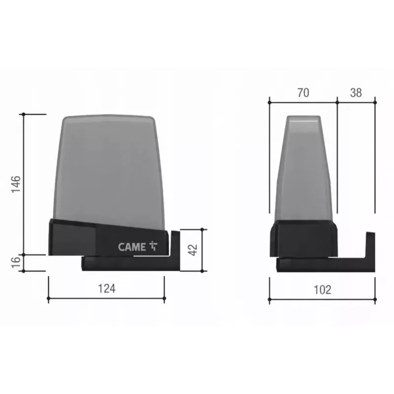 CAME KRX1FXSO luz LED intermitente de advertencia naranja 24/230V (806LA-0010)