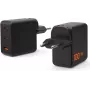 UAG SRGE Charger 100W GaN cargador de pared con 2x USB-C y 1x USB-A, conector EU/UK/US (negro)