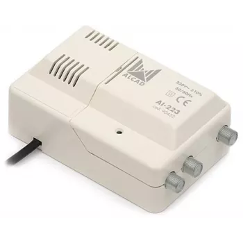 Alcad AL-223 Amplificador de banda ancha VHF-UHF 1 entrada 2 salidas