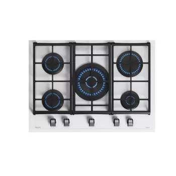 TEKA GZC 75330 XBC WH Placa de gas, 5 quemadores, Blanco, 75 cm