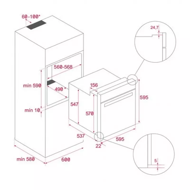 TEKA NEO HSB 6250 P FBK 2099 Horno multifunción empotrable 70L pirolítico A+
