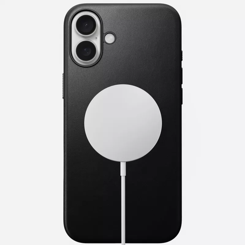 Funda de piel Nomad Modern para iPhone 16 Plus - negro