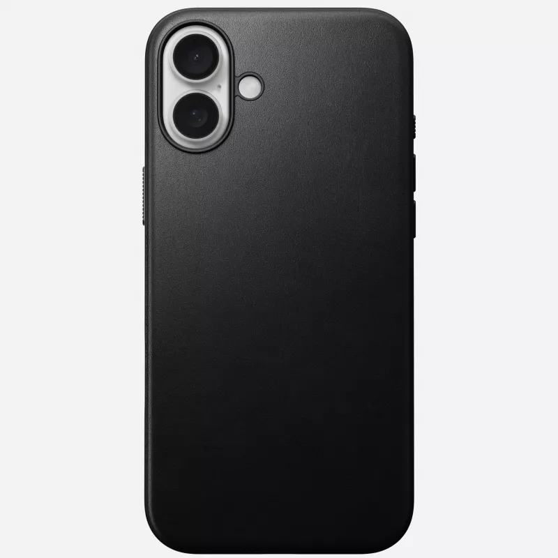 Funda de piel Nomad Modern para iPhone 16 Plus - negro