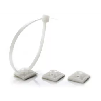 TRYTYT Soporte autoadhesivo para bridas HW-3AC Blanco (100 uds.)