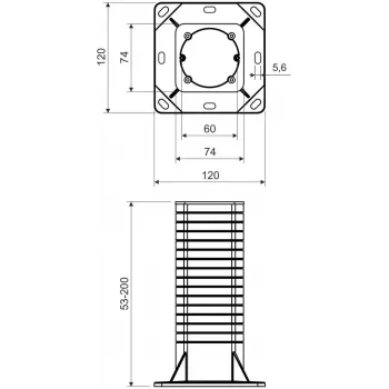 KOPOS KEZ_KB Caja de instalación eléctrica para fachadas con aislamiento térmico, 120x120mm, Gris/Naranja