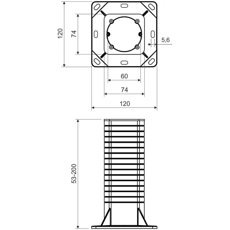 KOPOS KEZ_KB Caja de instalación eléctrica para fachadas con aislamiento térmico, 120x120mm, Gris/Naranja