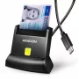 AXAGON CRE-SM4NC Lector de tarjetas inteligentes USB-C de sobremesa - Negro