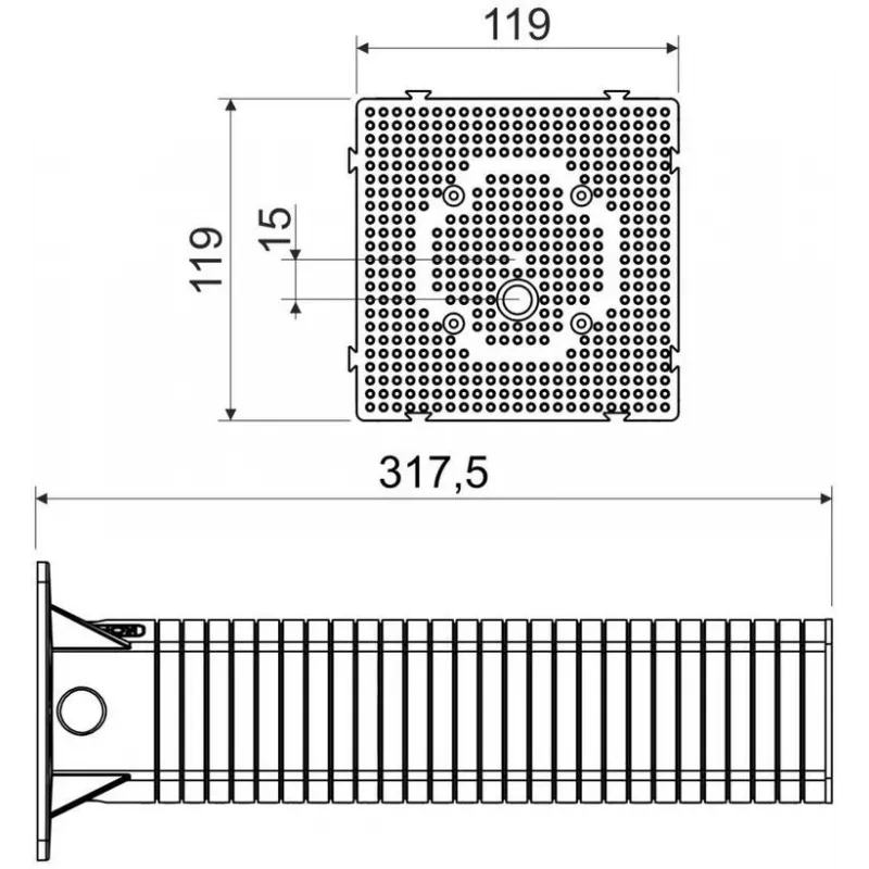 KOPOS MDZ-300_KB Placa de montaje para sistemas de aislamiento térmico exterior 300x300 mm Gris
