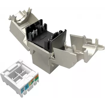 Solarix Cat.6A STP RJ45 Keystone Jack sin herramienta SXKJ-10G-STP-RAL-SA