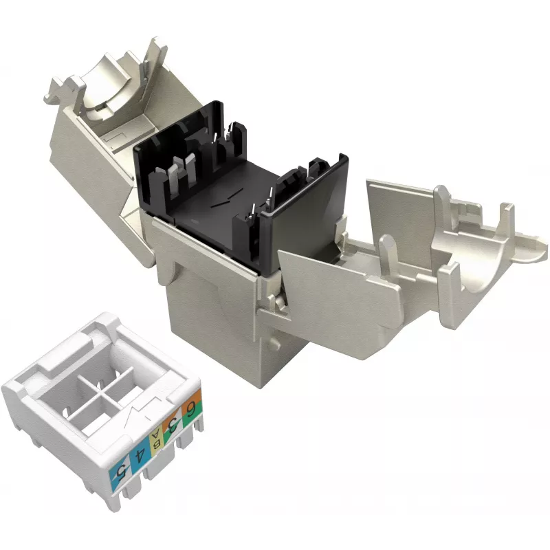Solarix Cat.6A STP RJ45 Keystone Jack sin herramienta SXKJ-10G-STP-RAL-SA