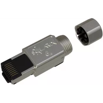 SOLARIX Conector RJ45 Cat.6A STP industrial sin herramienta, 1 ud., Negro/Plata