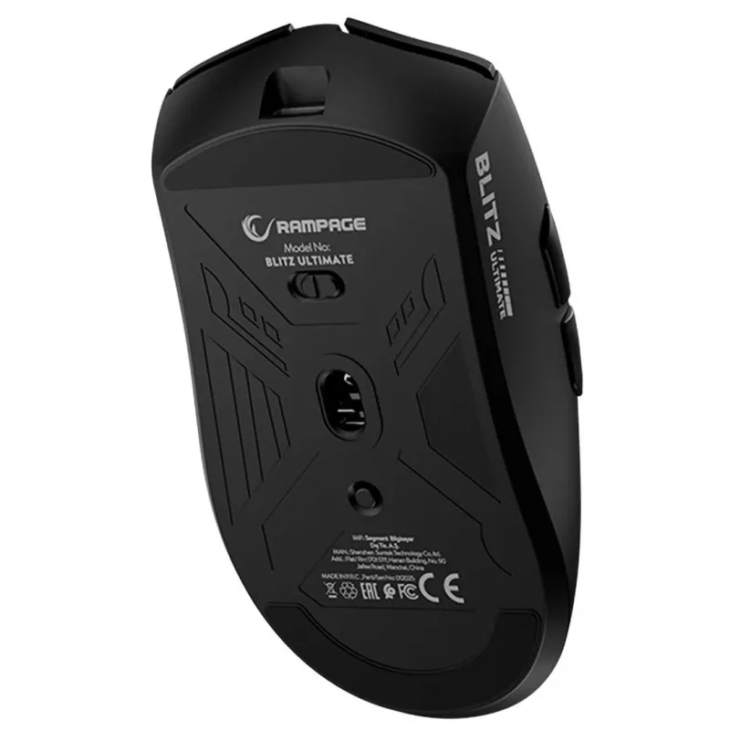 Ratón gaming óptico inalámbrico Rampage Blitz Ultimate 30000 DPI PAW3950 Tri-Mode 8K negro