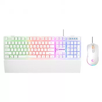 Conjunto de teclado y ratón con cable Rampage Fortuna blanco