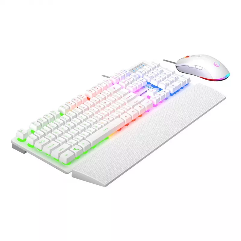 Conjunto de teclado y ratón con cable Rampage Fortuna blanco