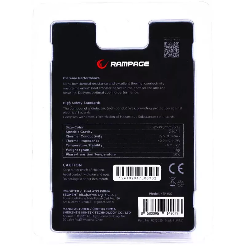Almohadilla térmica Rampage Termopad XTP-002 31×50×0,2mm PTM