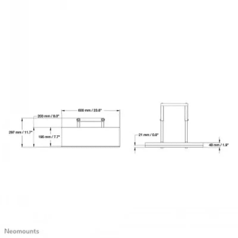 Bandeja de teclado NewStar para serie PLASMA-M2500/W2500 - negra