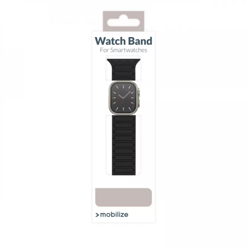 Correa de silicona para reloj Mobilize - magnética - para Apple 38/40/41mm - negra