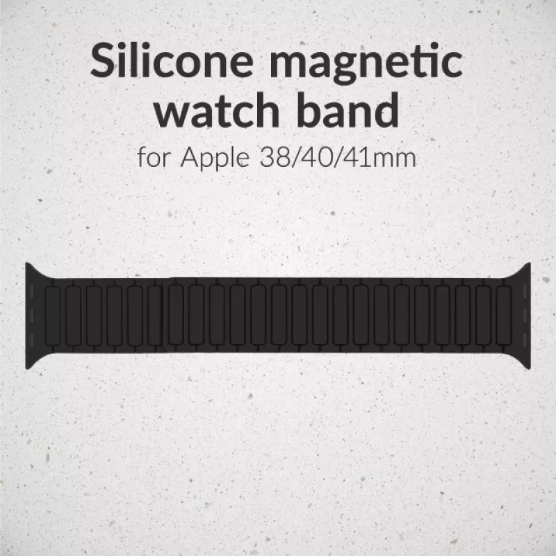 Correa de silicona para reloj Mobilize - magnética - para Apple 38/40/41mm - negra