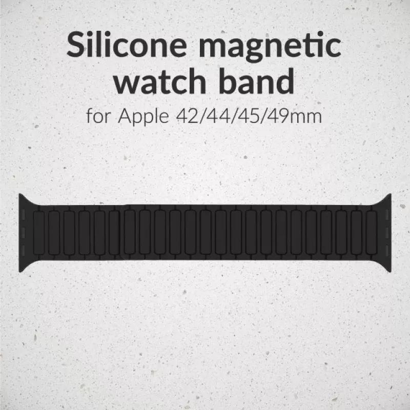 Correa de silicona Mobilize - magnética - para Apple 42/44/45/49mm - negra