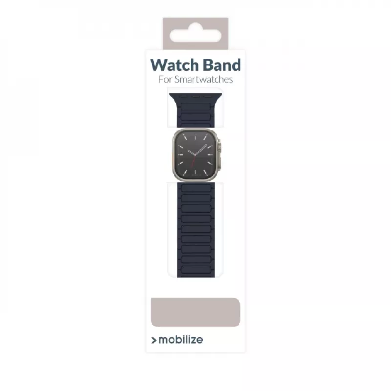 Correa de silicona para reloj Mobilize - magnética - para Apple 42/44/45/49mm - azul