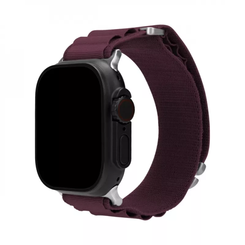 Correa de nailon para reloj Mobilize - Alpine - conector de titanio - para Apple 38/40/41mm - Bordeaux