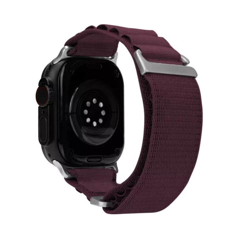 Correa de nailon para reloj Mobilize - Alpine - conector de titanio - para Apple 38/40/41mm - Bordeaux