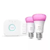 Philips Hue White and Color Ambiance set de inicio E27 2x bombillas + Bridge + interruptor con regulador