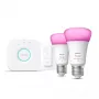 Philips Hue White and Color Ambiance set de inicio E27 2x bombillas + Bridge + interruptor con regulador
