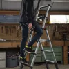 Batavia 7065240 escalera telescópica 205 cm, carga 150 kg, aluminio anodizado, plata/negro