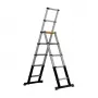 Batavia 7065240 escalera telescópica 205 cm, carga 150 kg, aluminio anodizado, plata/negro