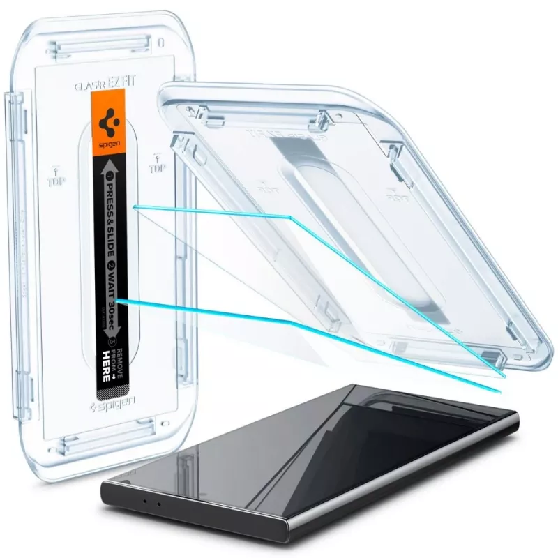 Spigen Protector de pantalla de cristal templado Glas.tR EZ Fit para Samsung Galaxy S24 Ultra - Pack de 2