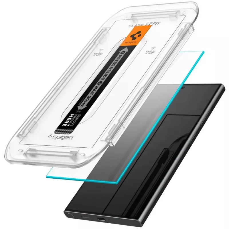 Spigen Protector de pantalla de cristal templado Glas.tR EZ Fit para Samsung Galaxy S24 Ultra - Pack de 2