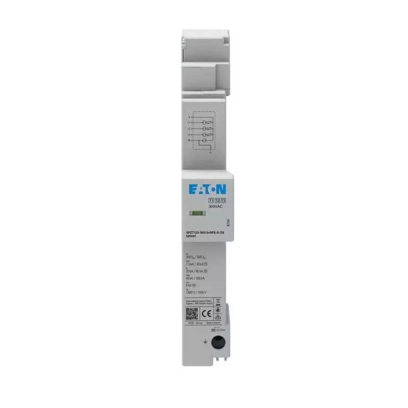 Eaton Protector contra sobretensiones para barra colectora de 40mm SPZT123-300/3+NPE