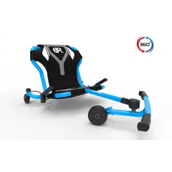 Go-kart de propulsión por pies EzyRoller Spinner Pro X con giro 360°, Azul, 10+ años