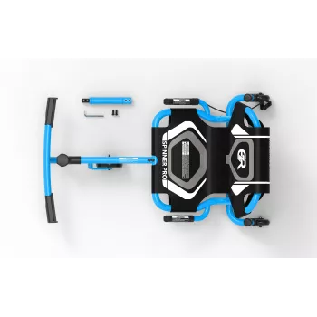 Go-kart de propulsión por pies EzyRoller Spinner Pro X con giro 360°, Azul, 10+ años